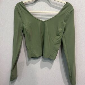 Lululemon Athletica Sage Green V-Neck Blouse